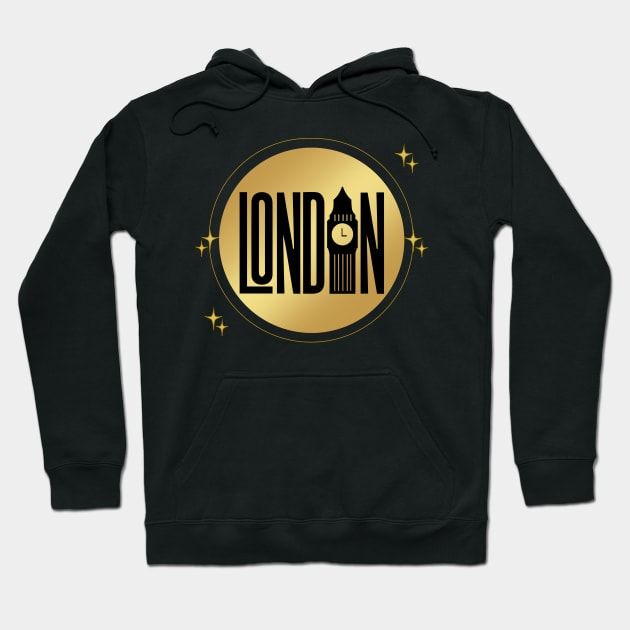 Black and Gold London Hoodie by ACH PAINT